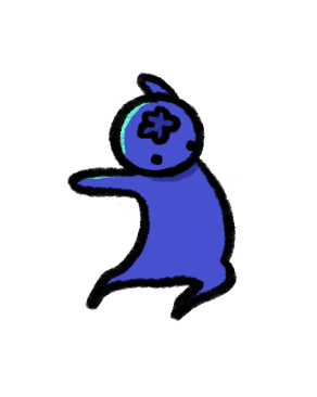 blue berry falling animation